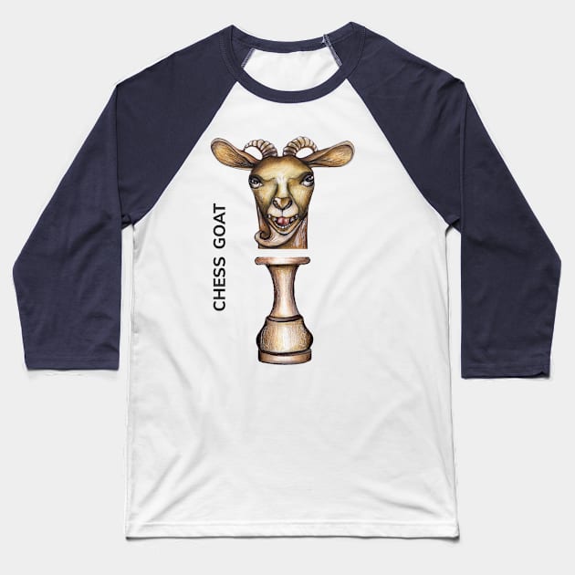 CHESS GOAT by FrankenDuo Baseball T-Shirt by FrankenDuo